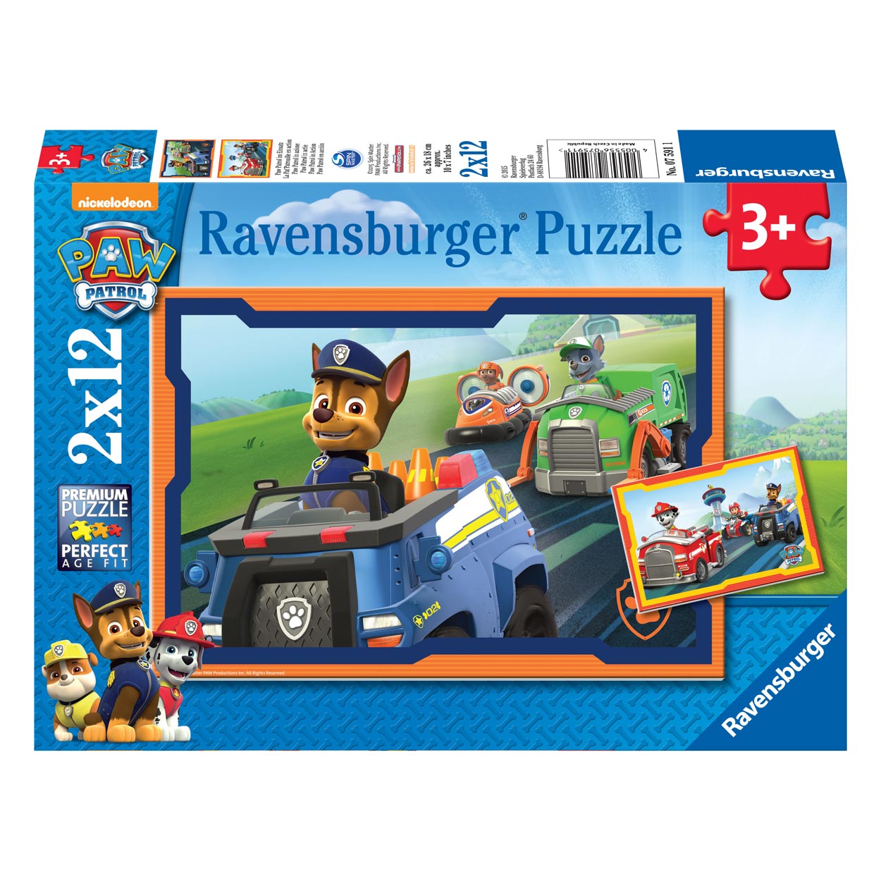 Ravensburger - paw patrol puzzel - paw patrol in actie 2x12 stuks