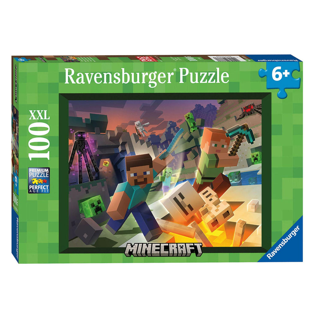 Ravensburger puzzel monster minecraft - legpuzzel - 100 xxl stukjes