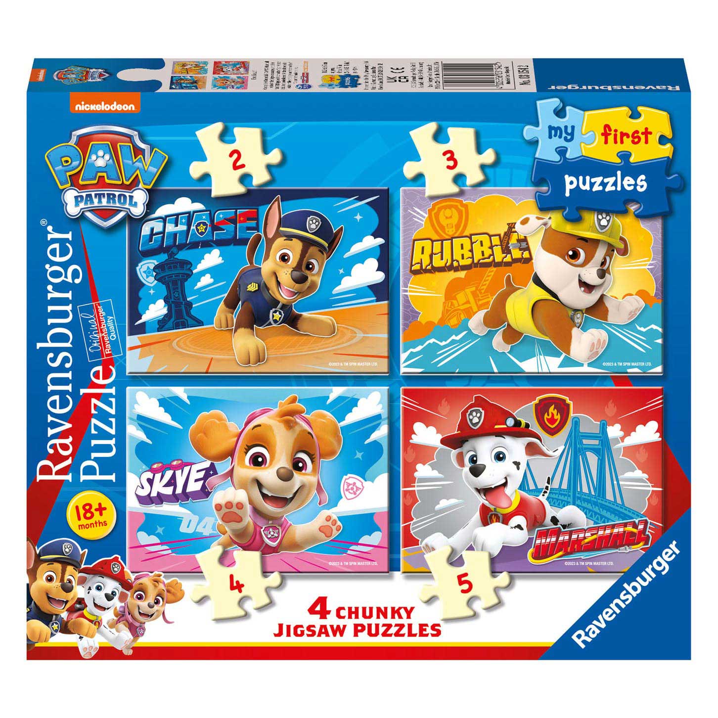 Ravensburger mijn eerste puzzels paw patrol, 4in1