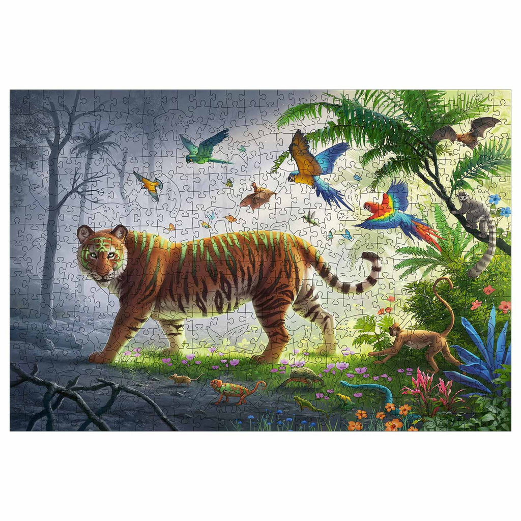 Ravensburger - houten puzzel tijger in de jungle 500st.
