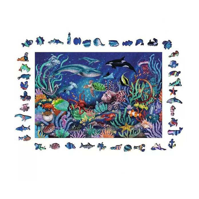 Ravensburger houten puzzel onder de zee, 500st.