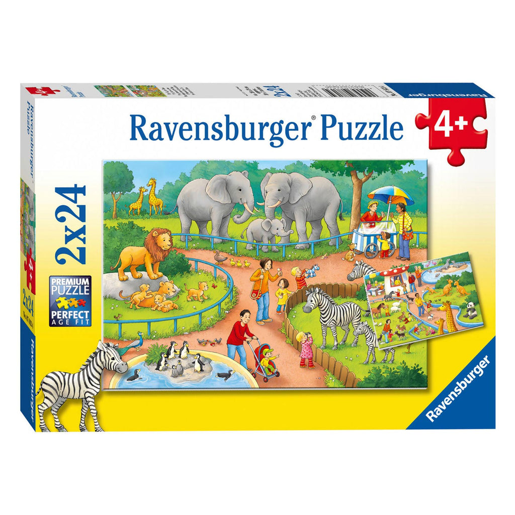 Ravensburger - puzzel een dag in de dierentuin 2x24 stuks