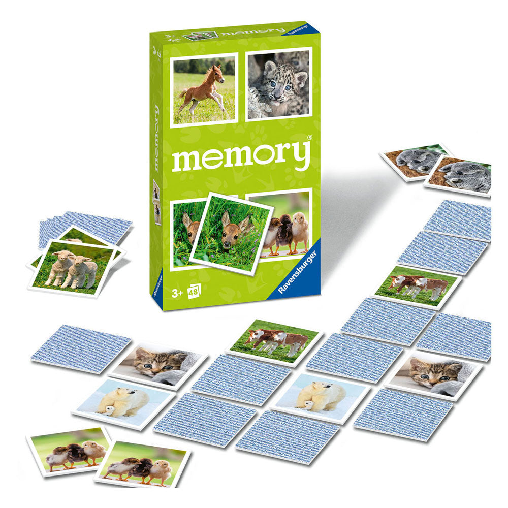 Ravensburger - spel memory jonge dieren pocket