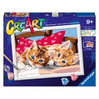 Ravensburger - creart schilderen op nummer - twee knuffelige katten
