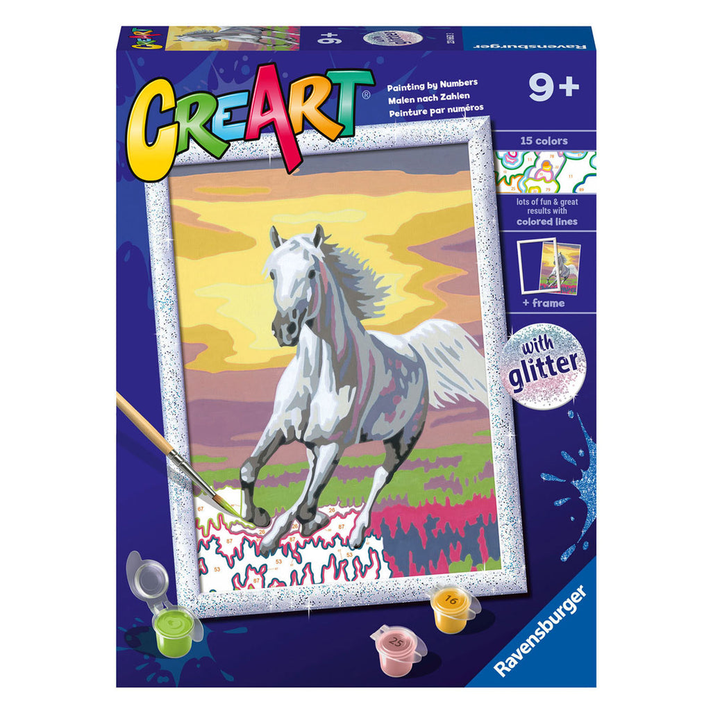 Ravensburger - creart schilderen op nummer - paard bij zonsondergang