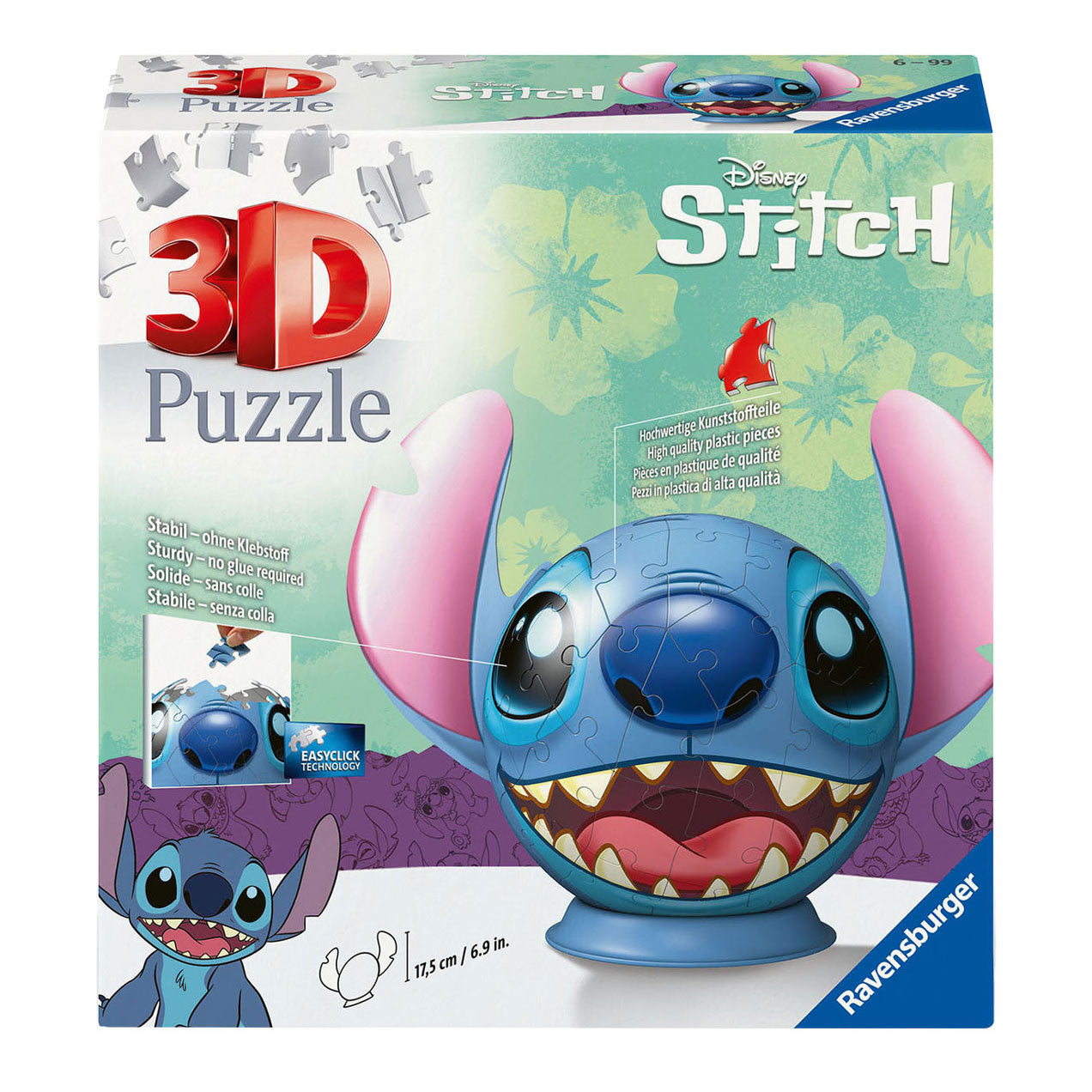 Ravensburger - 3d puzzel stitch met oren 72st.