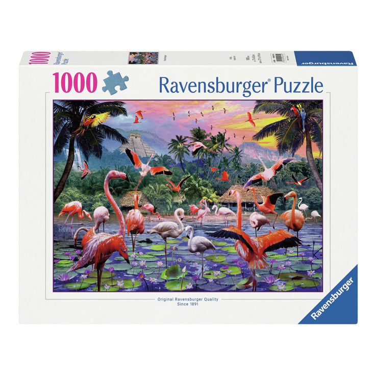 Ravensburger - legpuzzel roze flamingo's 1000st.