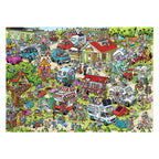 Ravensburger - puzzel holiday resort 1 - camping cartoon legpuzzel 1000 stukjes.