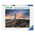 Ravensburger - legpuzzel prachtige lucht boven de vuurtoren van akranes ijsland 1500st.