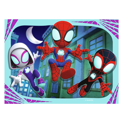 Ravensburger - spidey and his amazing friends 4in1box puzzel - 12+16+20+24 stukjes - kinderpuzzel