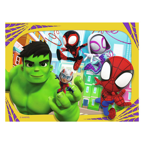 Ravensburger - spidey and his amazing friends 4in1box puzzel - 12+16+20+24 stukjes - kinderpuzzel