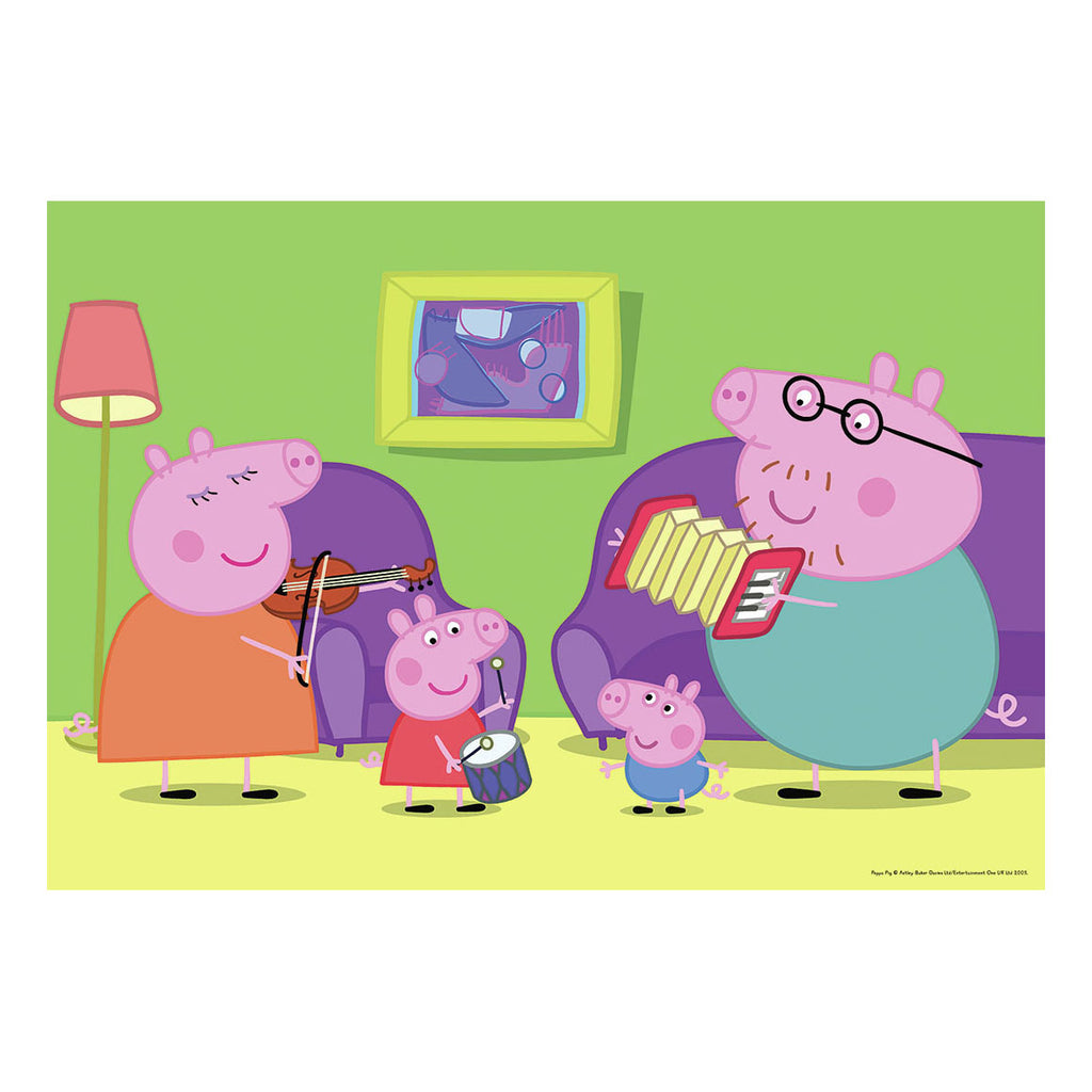 Ravensburger - puzzel thuis bij peppa pig - twee puzzels - 12 stukjes - kinderpuzzel