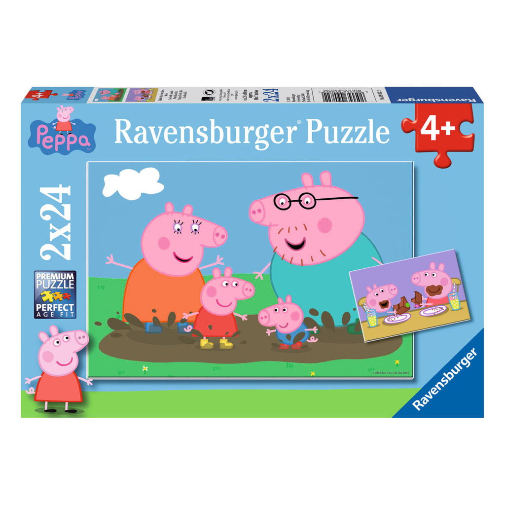Ravensburger - legpuzzel gelukkige familie peppa pig 2x24 stuks