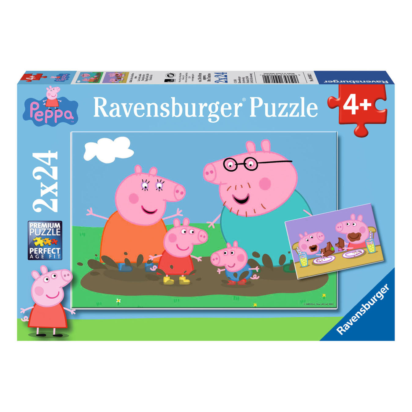 Ravensburger - legpuzzel gelukkige familie peppa pig 2x24 stuks