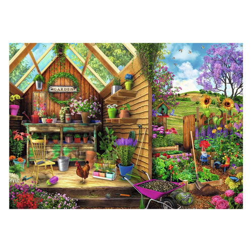 Ravensburger - puzzel blik in het tuinhuis - legpuzzel - 300 stukjes extra groot