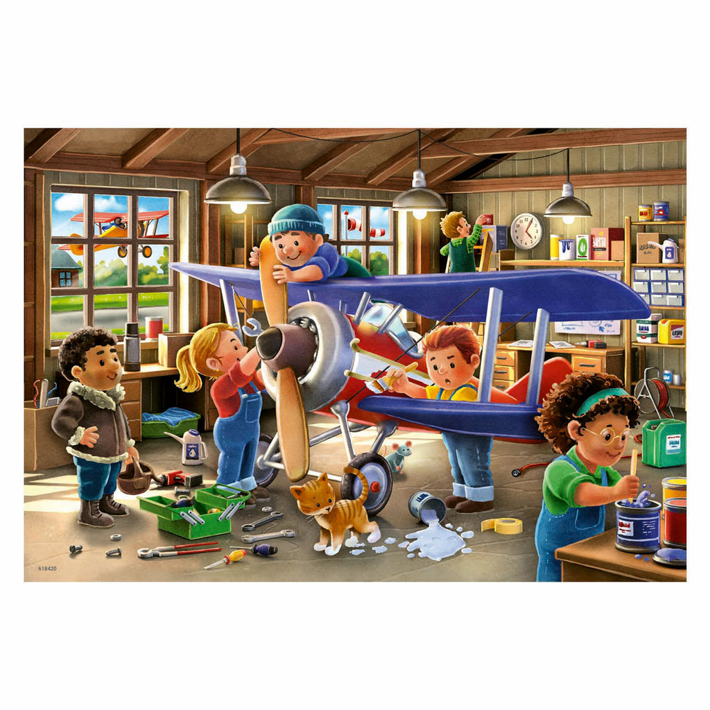 Ravensburger - puzzel airplane & train repair 2x24 stukjes