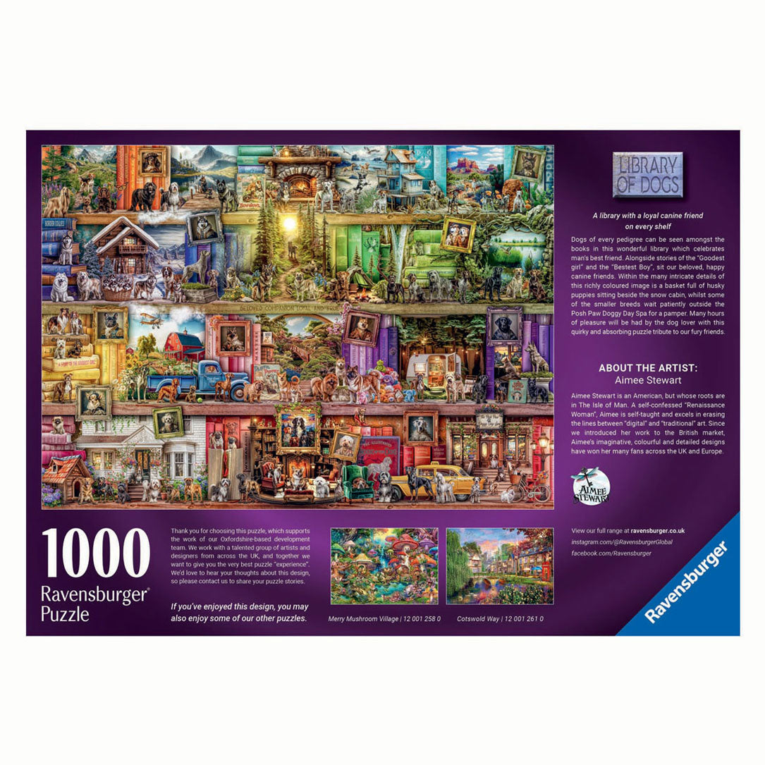 Ravensburger - legpuzzel the library of dogs 1000st.