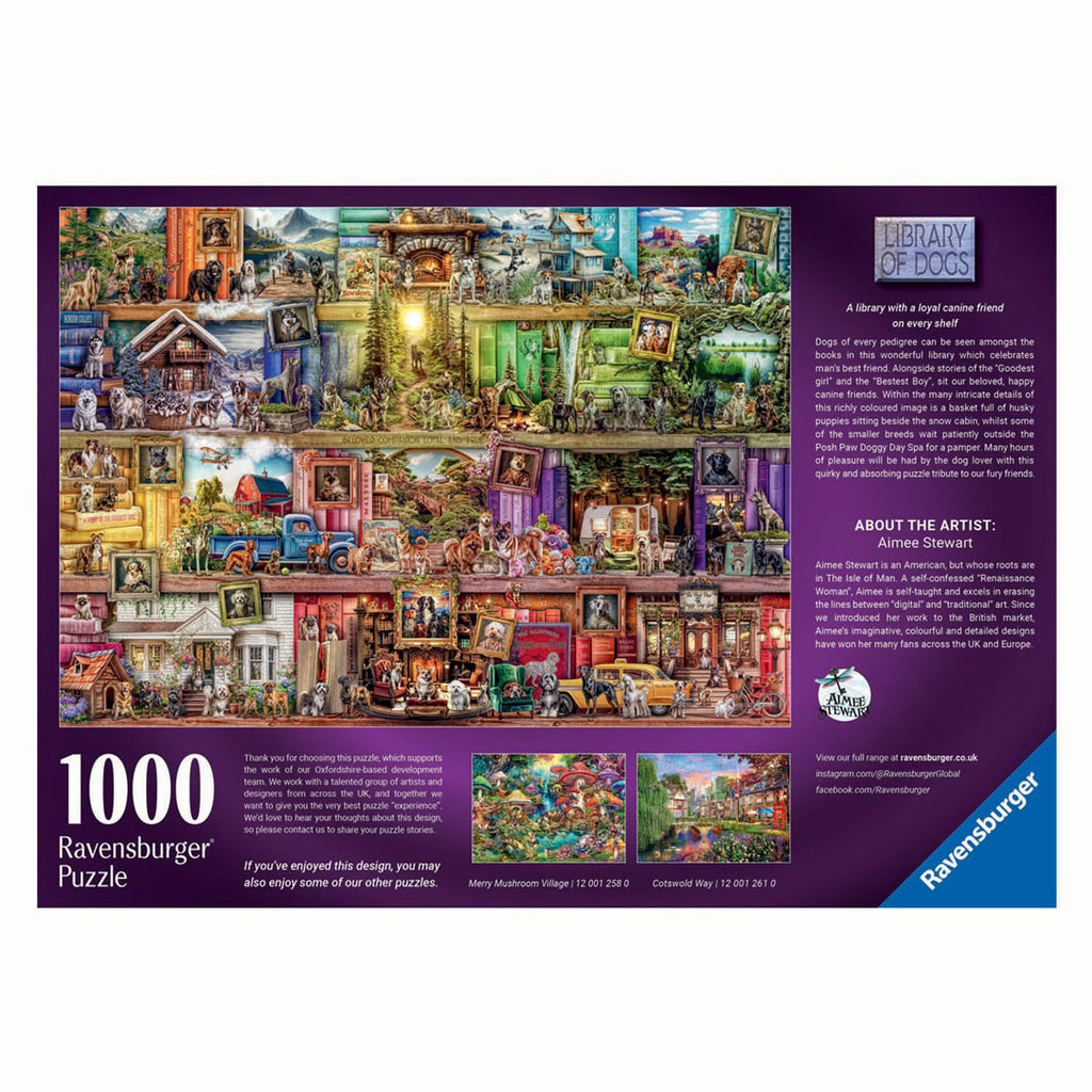 Ravensburger - legpuzzel the library of dogs 1000st.