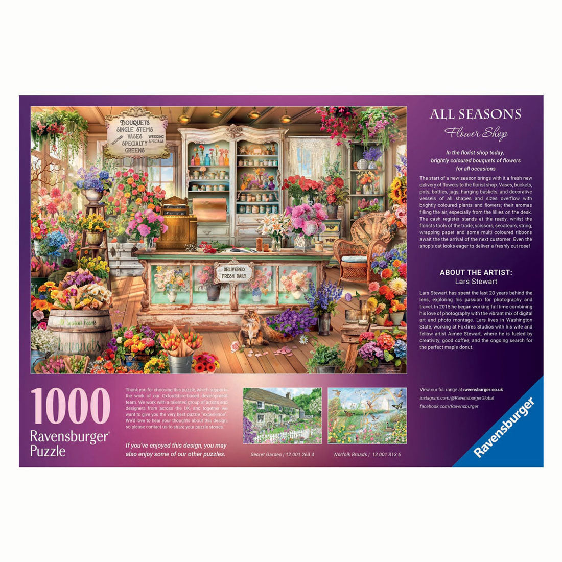 Ravensburger - legpuzzel all seasons flowershop 1000st.