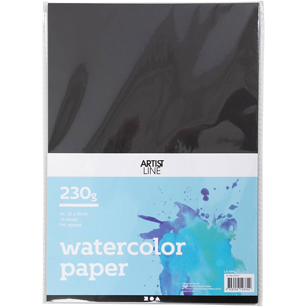 Creativ Company - Creativ Company Https://www.cchobby.nl/aquarelpapier-a4-vel-210x297-mm-230-gr-zwart-10-vel-1-doos
