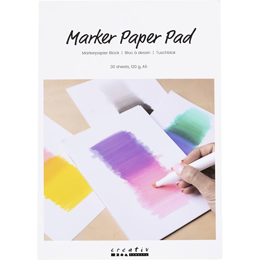Creativ Company - Creativ Company Https://www.cchobby.nl/papierblok-voor-stiften-a5-vel-148x210-mm-120-gr-wit-30-vel-1-doos