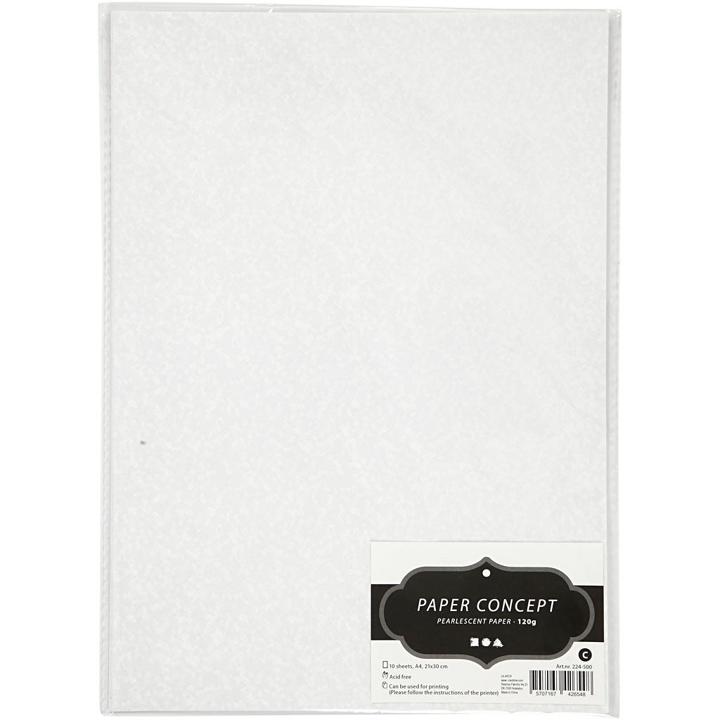 Creativ Company - Creativ Company Https://www.cchobby.nl/parelmoerpapier-a4-vel-210x297-mm-120-gr-wit-parelmoer-10-vel-1-doos