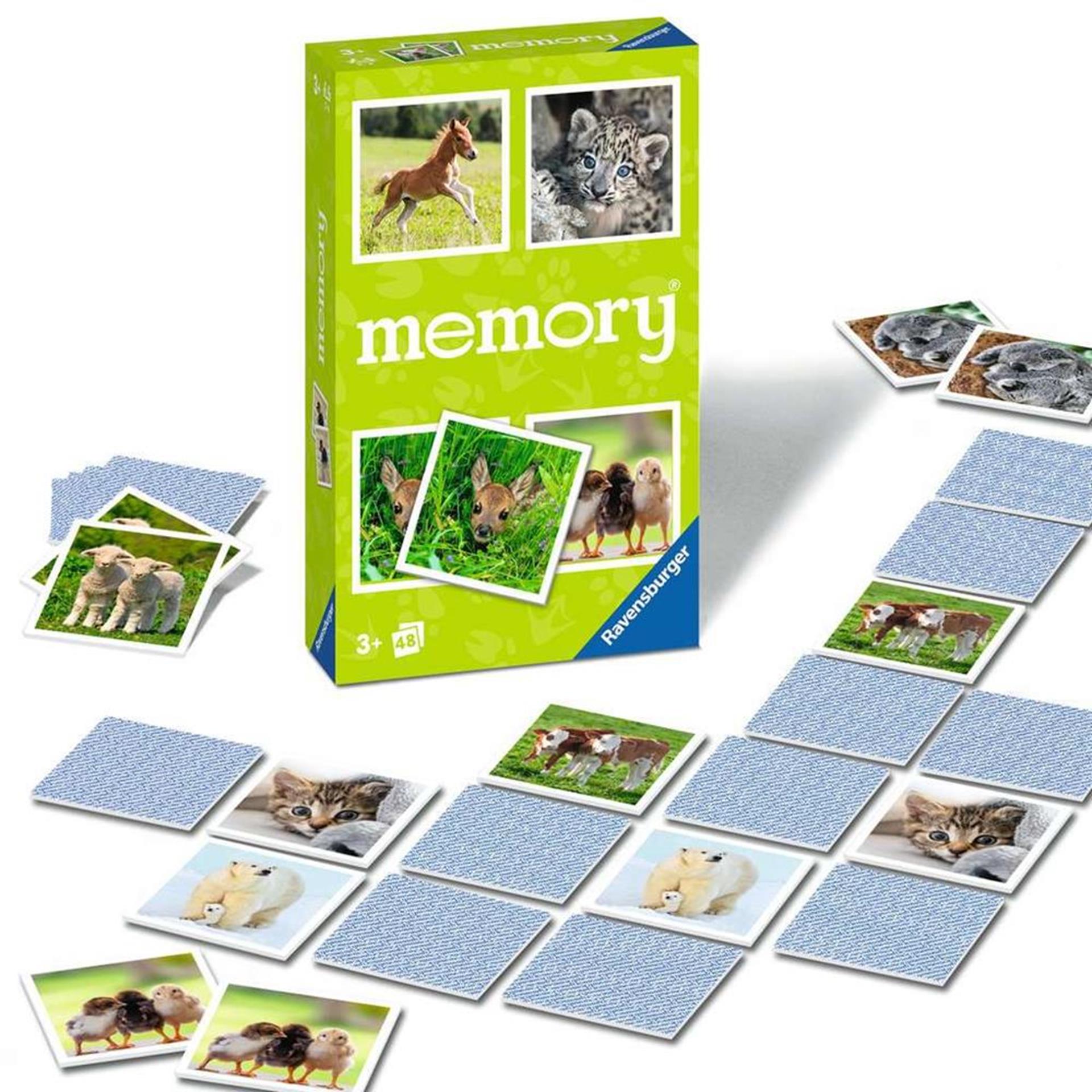 Ravensburger - spel memory jonge dieren pocket