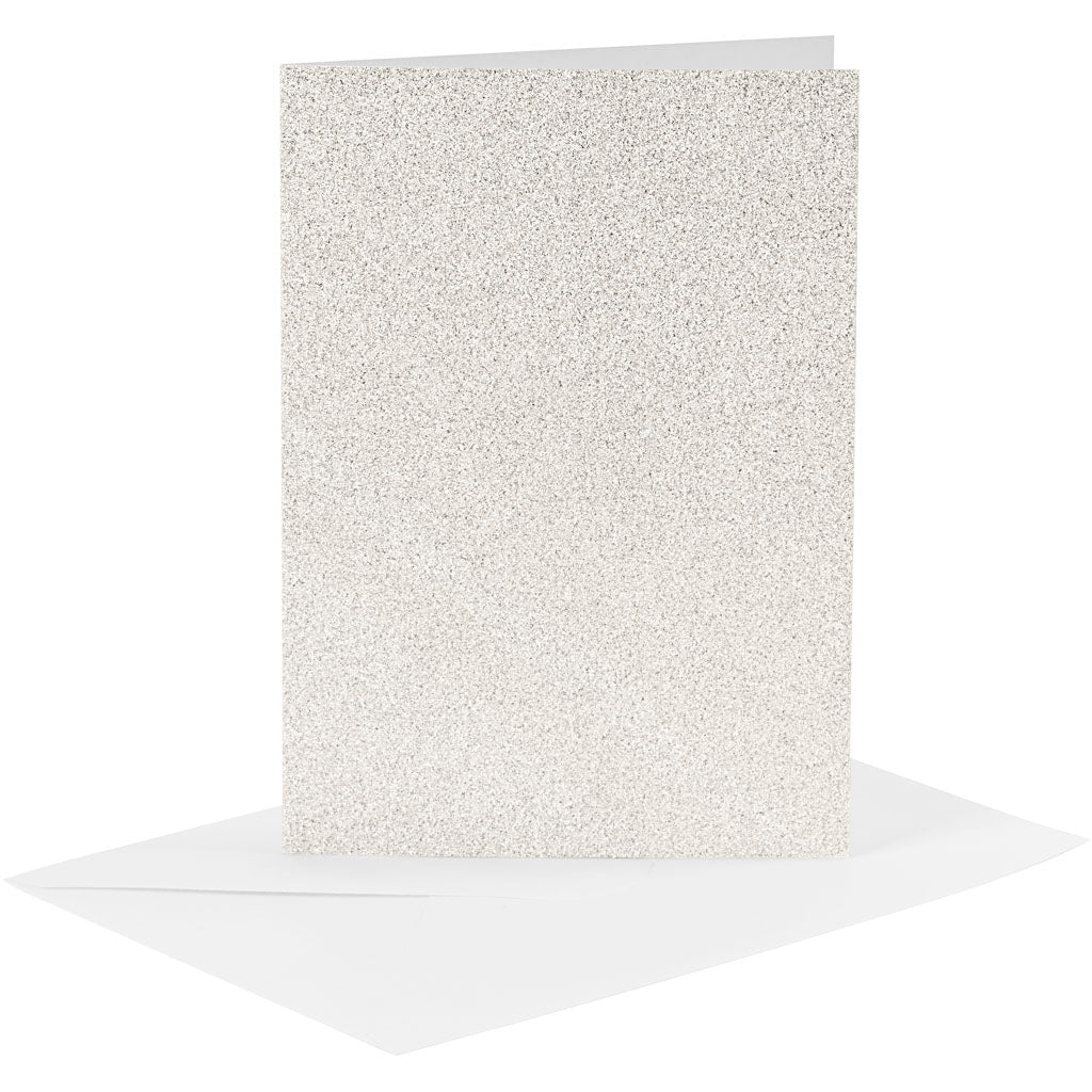 Creativ Company - Creativ Company Https://www.cchobby.nl/kaarten-en-enveloppen-afmeting-kaart-10-5x15-cm-afmeting-envelop-11-5x16-5-cm-glitter-120-250-gr-wit-4-set-1-doos
