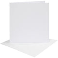 Kaarten en enveloppen, afmeting kaart 15,2x15,2 cm, afmeting envelop 16x16 cm, 230 gr, wit, 4 set 1 doos