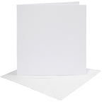 Kaarten en enveloppen, afmeting kaart 15,2x15,2 cm, afmeting envelop 16x16 cm, 230 gr, wit, 4 set 1 doos