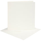 Kaarten en enveloppen, afmeting kaart 15,2x15,2 cm, afmeting envelop 16x16 cm, 220 gr, off-white, 4 set 1 doos