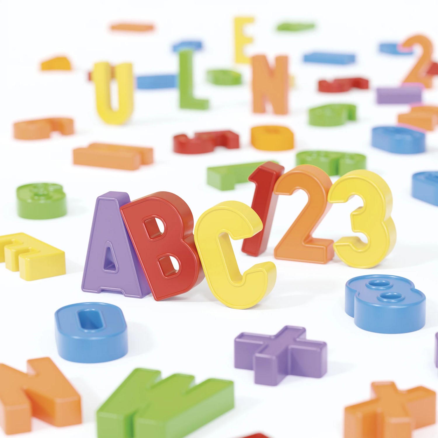 Quercetti - magneten set hoofdletters en cijfers 106-delig | 2 stuks