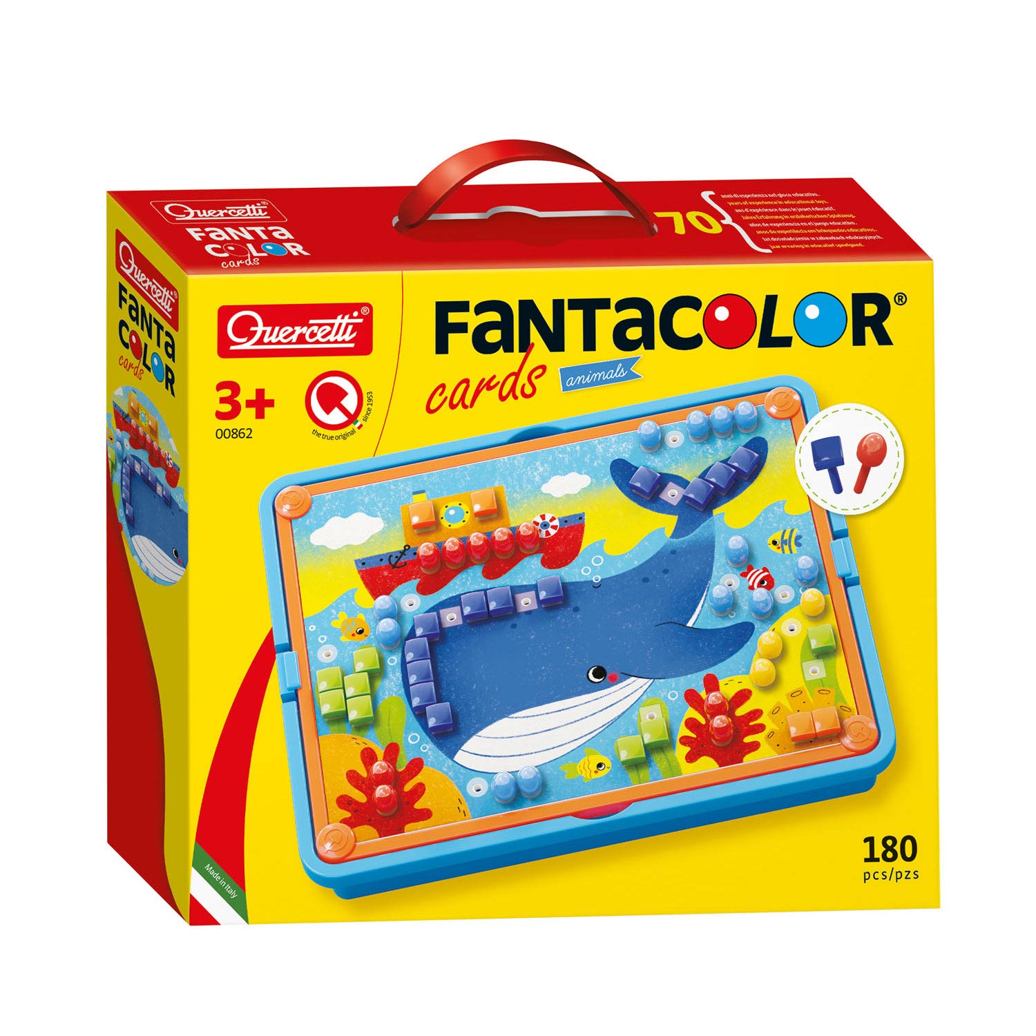 Quercetti - mozaïek speelgoed dieren - fantacolor 180dlg creatief.