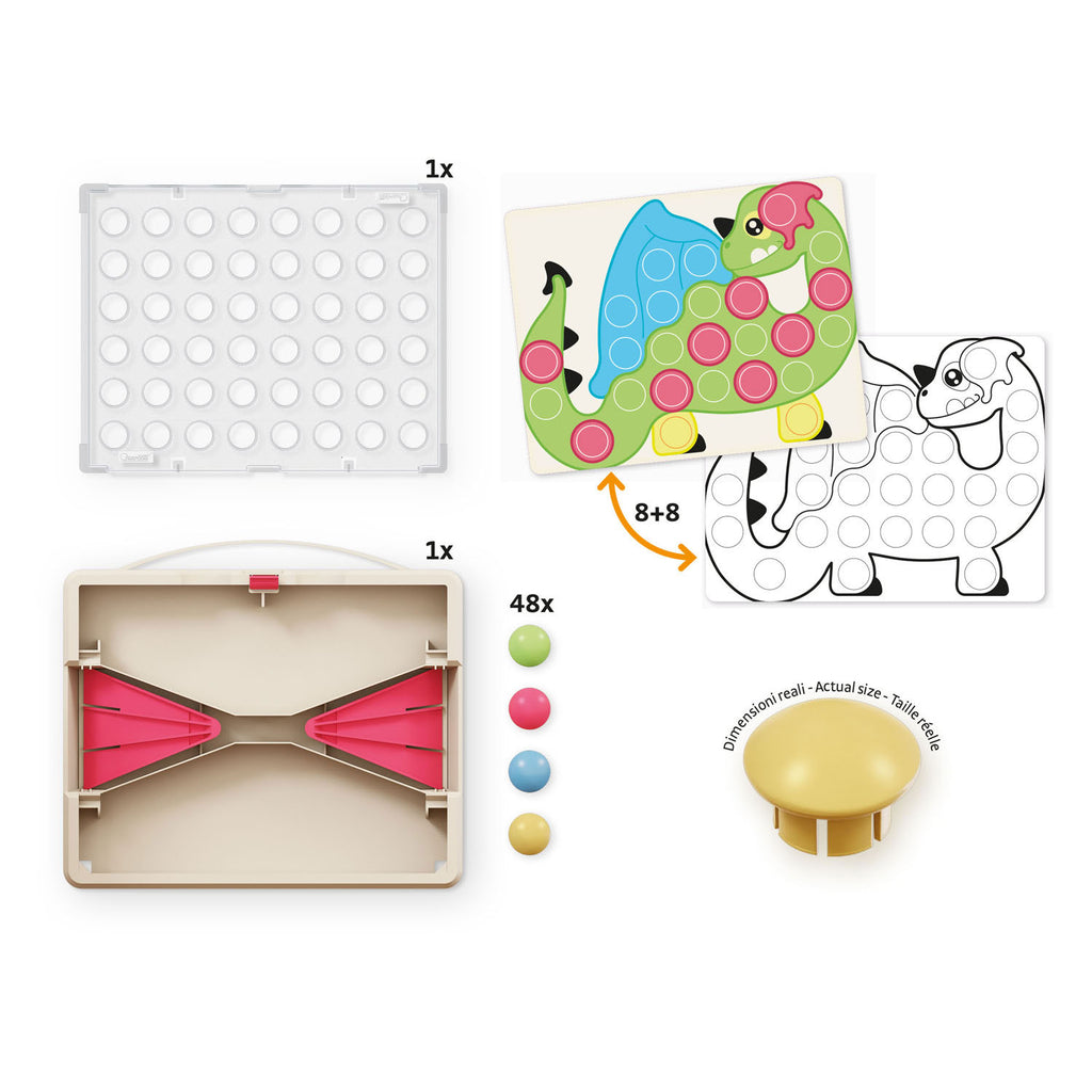 Quercetti play eco+ fantacolor insteek mozaïek junior (58-delig)