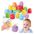 Quercetti - bouwblokken baby speelgoed met geluid - 18 stuks.
