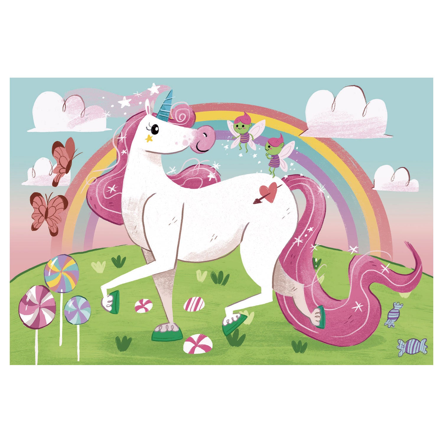 Clementoni brilliant puzzel eenhoorn, 2x20st.