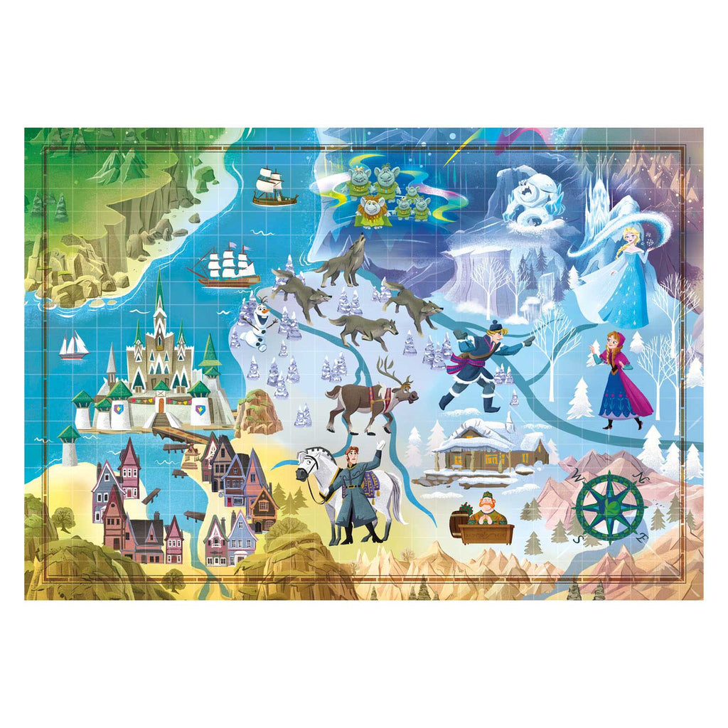 Clementoni - wereldkaart puzzel disney frozen 1000st.