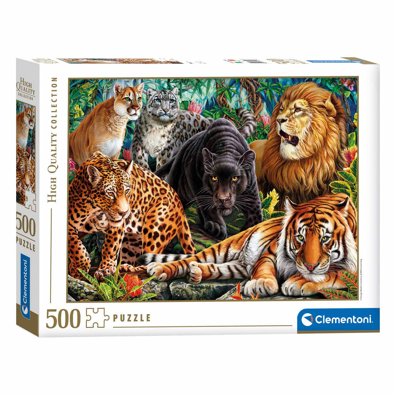 Clementoni - puzzel wilde katachtigen 500st.