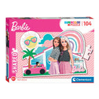 Clementoni legpuzzel super color - barbie roze auto, 104st.
