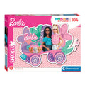 Clementoni - legpuzzel super color - barbie rolschaats 104 stuks