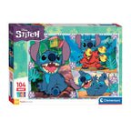 Clementoni legpuzzel super color maxi disney stitch, 104st.