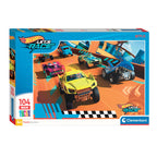Clementoni - legpuzzel super color maxi hot wheels 104 stuks