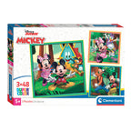 Clementoni - legpuzzel super color vierkant mickey and friends 3x48st.