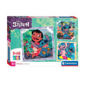 Clementoni legpuzzel super color vierkant disney stitch, 3x48st.
