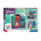 Clementoni legpuzzel super color vierkant disney stitch, 3x48st.