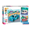 Clementoni - legpuzzel super color vierkant hulpdiensten 3x48st.