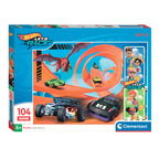 Clementoni - legpuzzel super color hot wheels 104 stuks