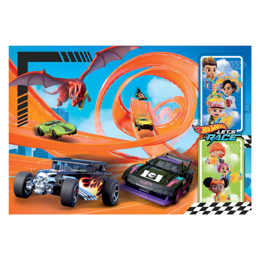 Clementoni - legpuzzel super color hot wheels 104 stuks