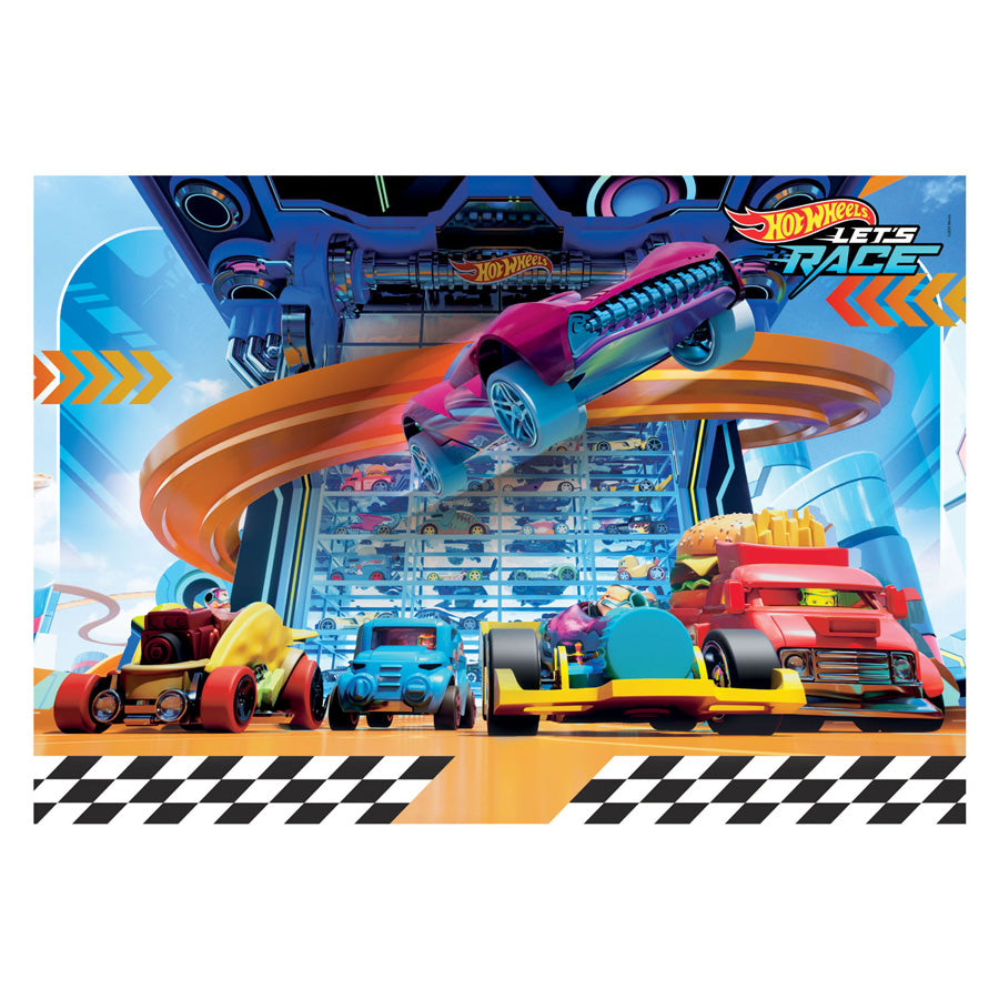 Clementoni - puzzel - 104 stukjes - hot wheels - kinderpuzzel - vanaf 6 jaar