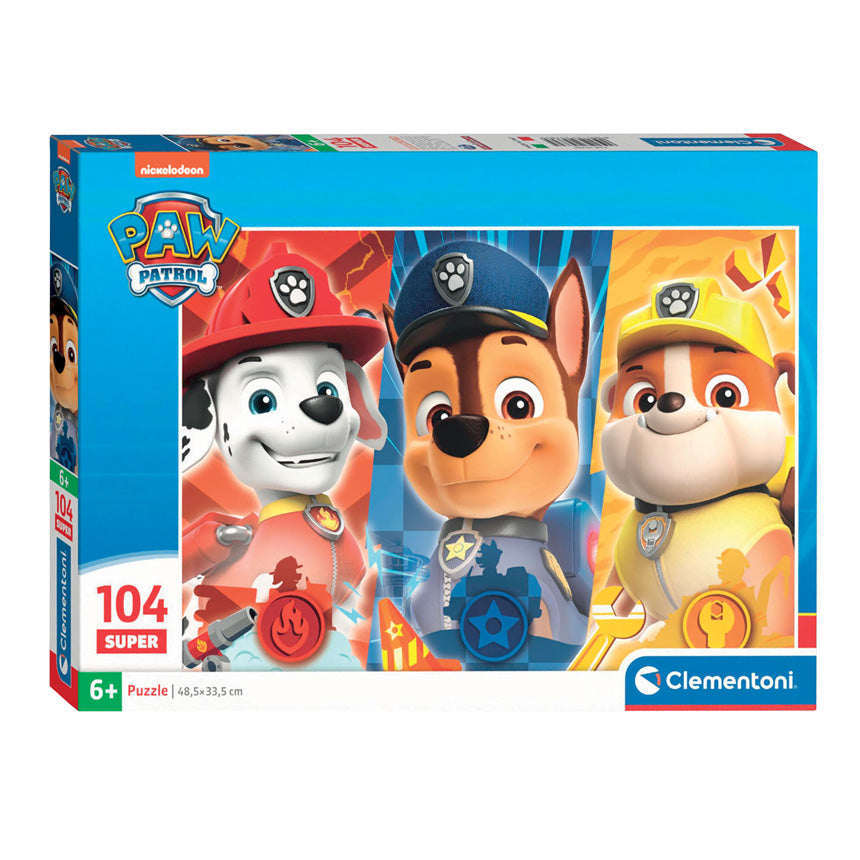 Clementoni - legpuzzel super color paw patrol close up 104 stuks